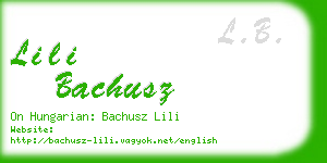 lili bachusz business card